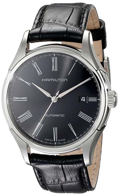 [ハミルトン]HAMILTON 腕時計 Valiant auto(バリアント オート) roman BLK leather H39515734 メンズ 【正規輸入品】