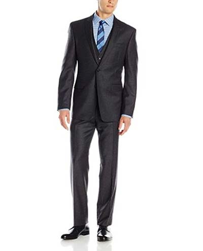 【カルバンクライン】Calvin Klein メンズ二ボタンスリーピースX-スリムフィットスーツ Men's Two-Button Three-Piece X-Slim Fit Suit